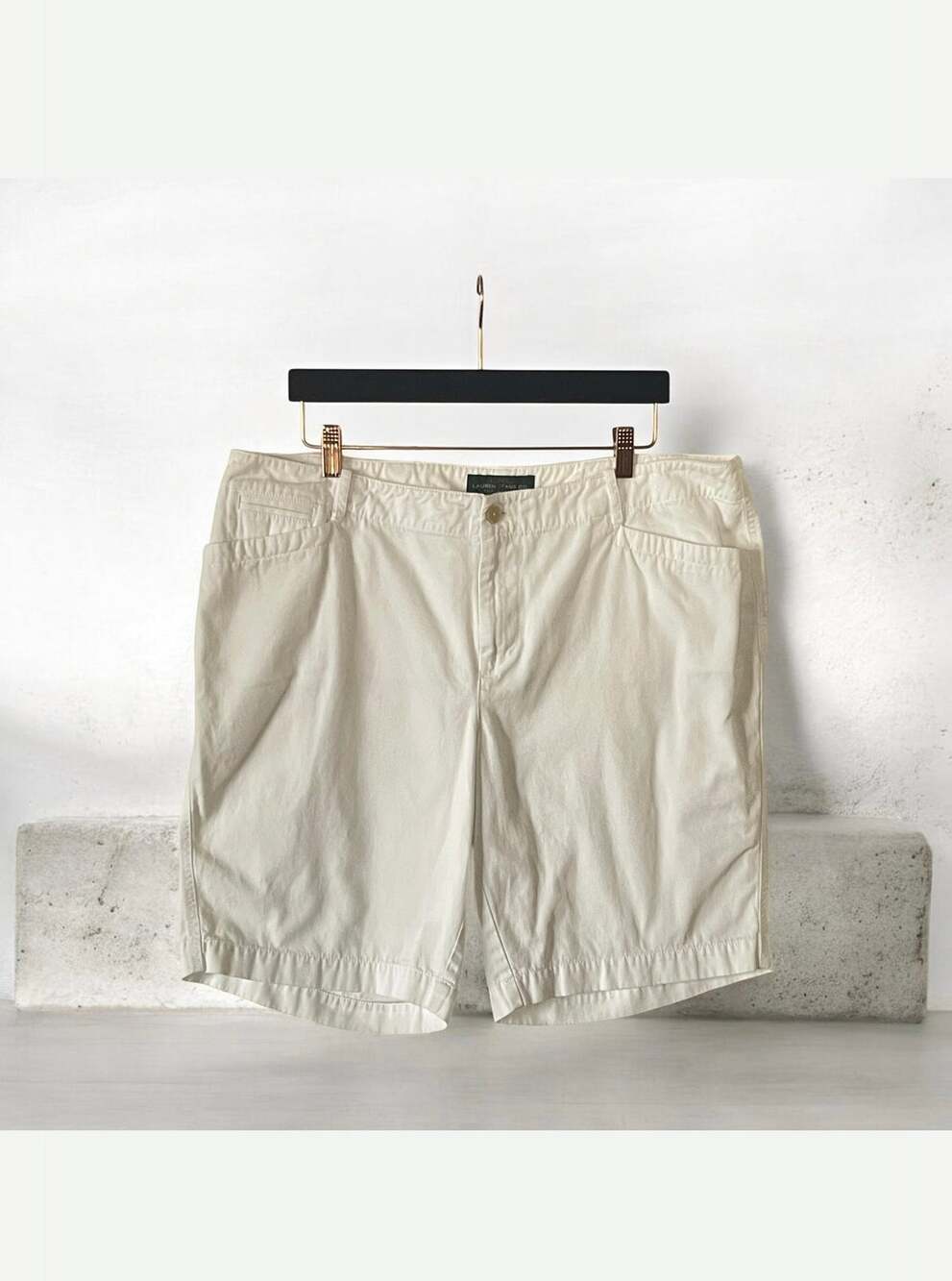 LRL Lauren Jeans Co White Cotton Shorts Size 16W